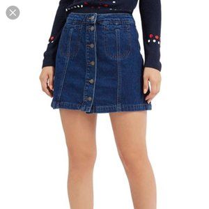 Button-Down Topshop Denim Skirt